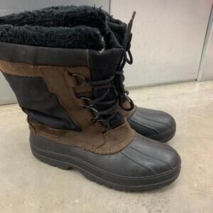 Kamik Womens Brown Black Winter Lace Up Boots  Removeable Liners Size 7​​